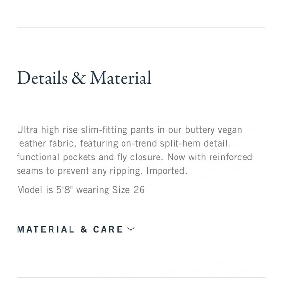 🎉Host Pick🎉 A&F petite Vegan leather split-hem pants - Picture 5 of 10